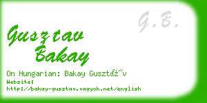 gusztav bakay business card